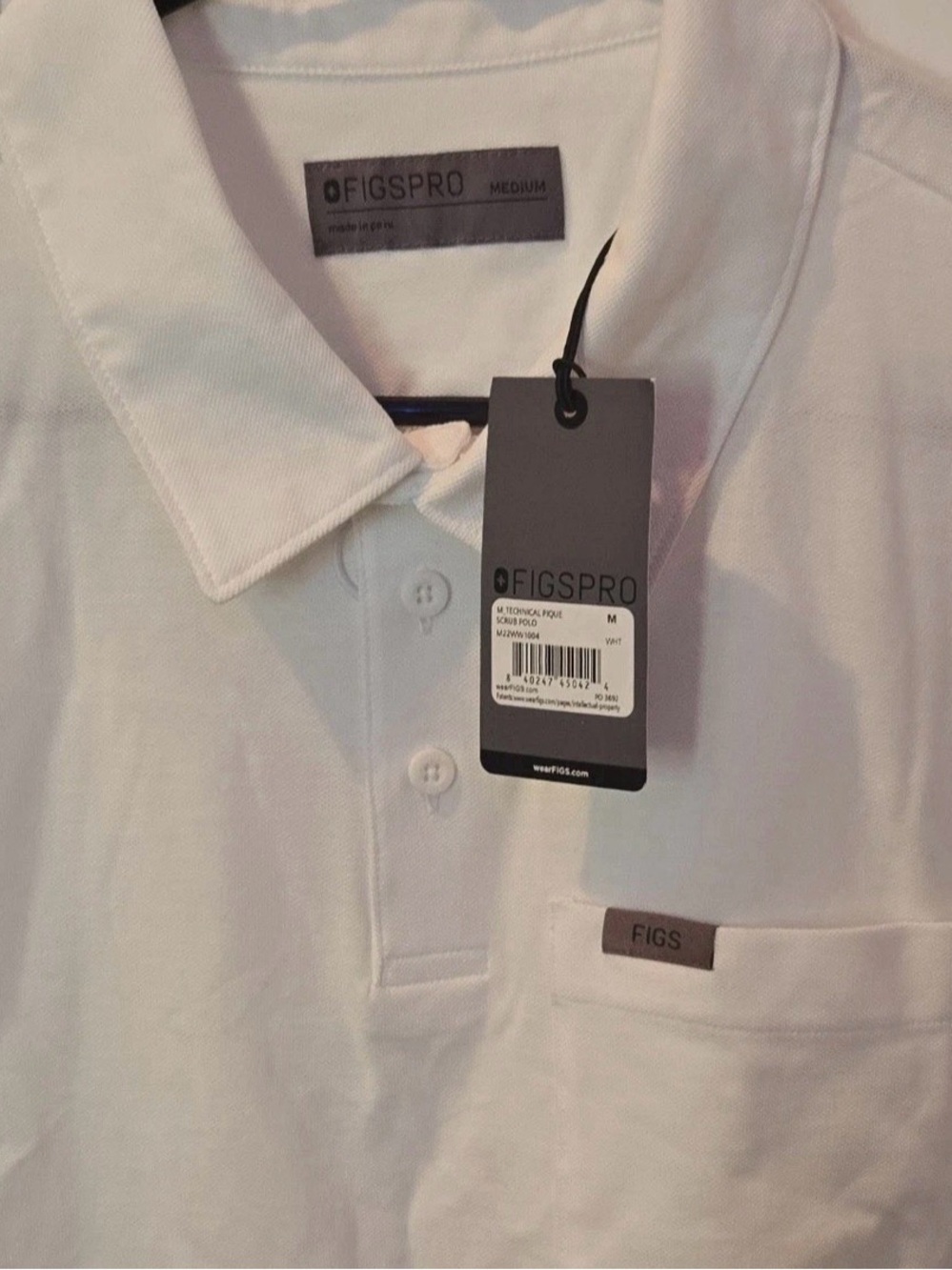 Figs Men’s White Polo Shirt